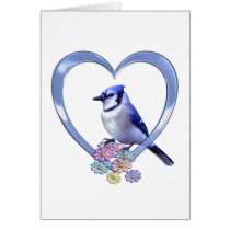 Blue Jay in Heart Cards
