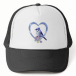 Blue Jay in Heart Trucker Hat