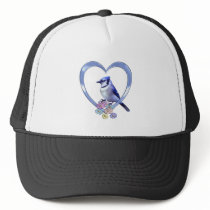 Blue Jay in Heart Trucker Hat