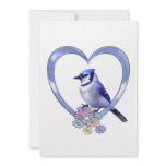Blue Jay in Heart Custom Announcements