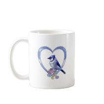 Blue Jay in Heart Coffee Mug