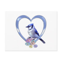 Blue Jay in Heart Post Card
