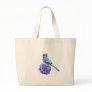 Blue Jay on Rose Canvas Bags