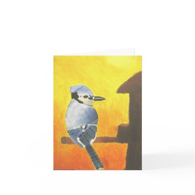 Blue Jay Sunset Blank Note Card by Songbirds