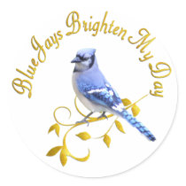 Blue Jays Brighten My Day Round Sticker