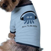 Blue Jellyfish DJ With Headphones Doggie Tee