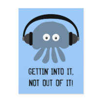 Blue jellyfish GETTIN INTO IT postcard