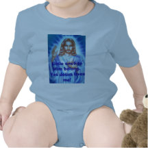 Blue Jesus picture, Little ones to Him belong. ... Tshirt