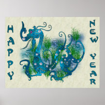 Blue Jewelled Dragon Posters
