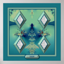 Blue Jewels 2 Collage Poster