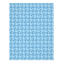 Blue jigsaw puzzle pattern scrapbook craft paper letterhead design