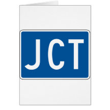 Blue Junction Street sign Greeting Cards
