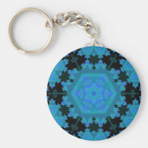 Blue Kaleidoscope: Abstract Art: Key Chain