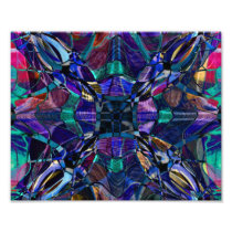Blue Kaleidoscope Fractal Photograph
