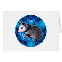 Blue Kaleidoscope Possum Greeting Card