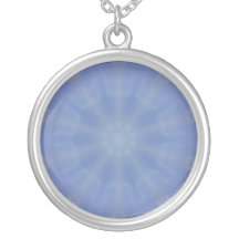 Blue Kaleidoscope Snowflake Necklace