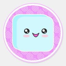 Blue Kawaii Mochi Stickers