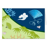 Blue Kimono Greeting Card