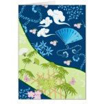Blue Kimono Greeting Cards