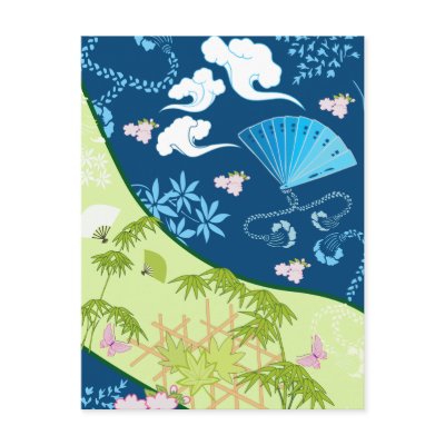 Blue Kimono Postcards by sherill_ml