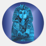 Blue King Tut #2 Round Sticker