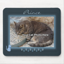 Blue Kitty Frame Photo Mousepad