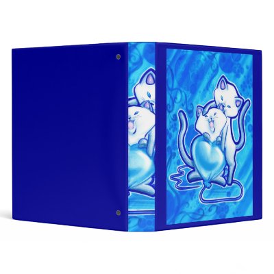 Blue Kitty Love Binder by azure_iolite