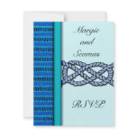 Blue Knotted Nautical Wedding RSVP Personalized Invites