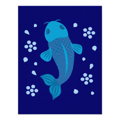 Blue Koi Fish Custom Invites