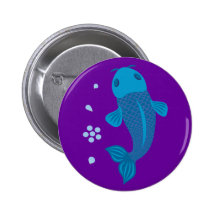 Blue Koi Fish Pin