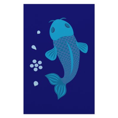 Blue Koi Fish Stationery Design by toxiferous