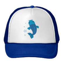 Blue Koi Fish Trucker Hats