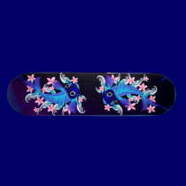 Blue Koi-Pink Flowers Skateboard skateboards