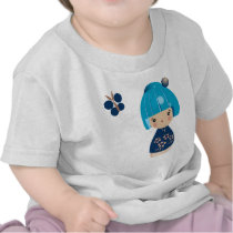 Blue Kokeshi Triplet Baby Tee