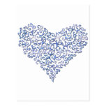 Blue Lace Heart Postcards