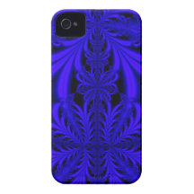 Blue Lace look Floral Fractal iPhone Case iPhone 4 Case