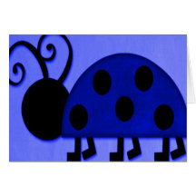Blue Lady Bug Greeting Cards