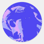 Blue Lady Liberty Round Stickers