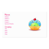 Blue Ladybug Cupcake Business Card business cards