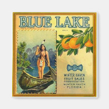 BLUE LAKE FRUIT LABEL REFRIGERATOR MAGNET