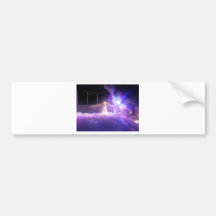 Blue lasers lights foam bumper stickers