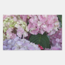 Blue Lavender Hydrangeas Rectangular Stickers