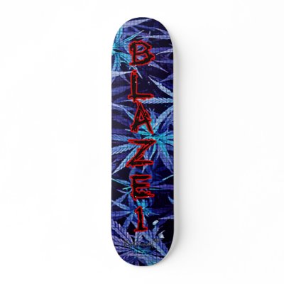 Blue Leaf Marijuana - Blaze 1 Skate Boards by FoxVandal420