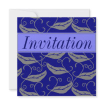 Blue Leaf Personalized Invites