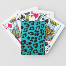 blue leopard bicycle card decks