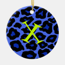 Blue Leopard Ornament