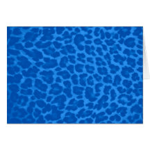 Blue Leopard Print  Blank Inside Greeting Card