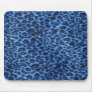 Blue Leopard Print Mousepad