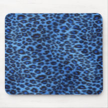 Blue Leopard Print Mousepad