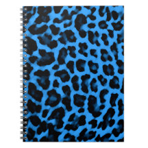 Blue Leopard Print Notebook